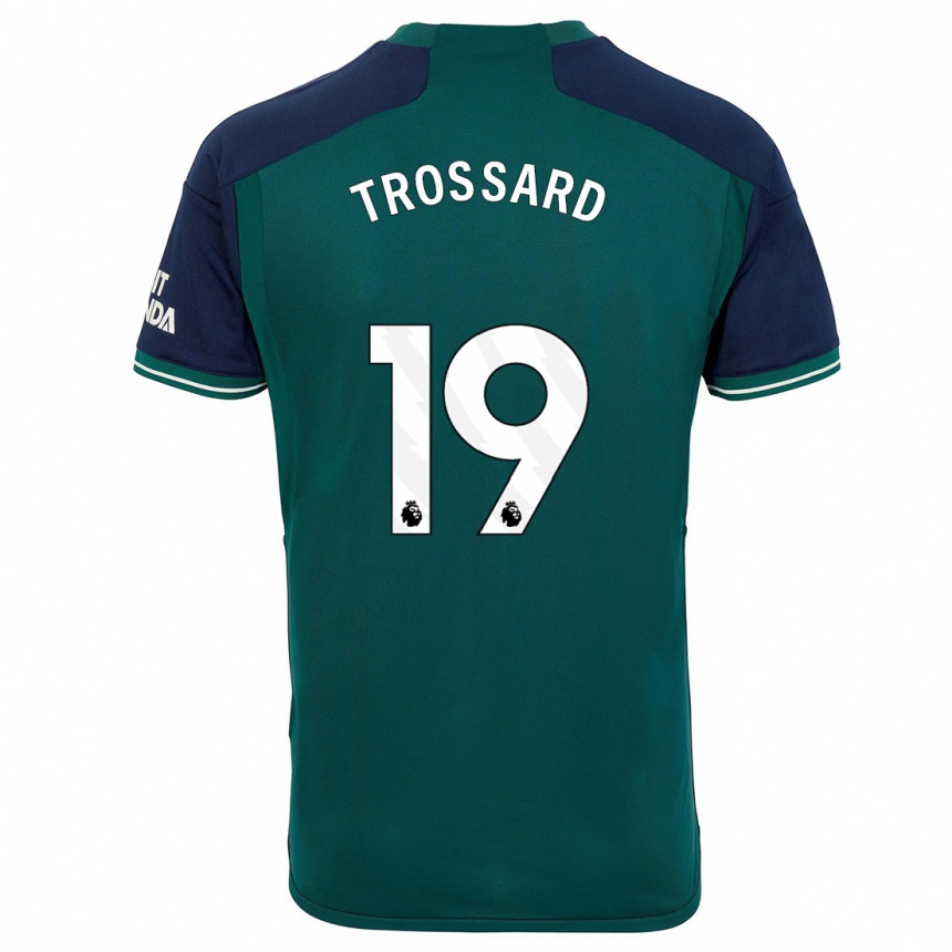 Kids  Leandro Trossard #19 Green Third Jersey 2023/24 T-Shirt Canada