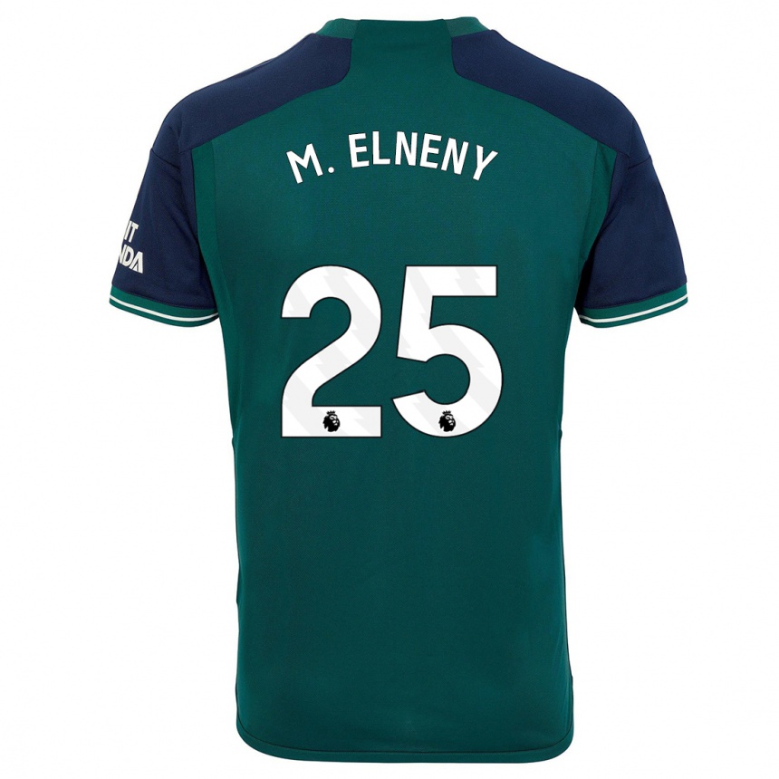 Kids Mohamed Elneny #25 Green Third Jersey 2023/24 T-Shirt Canada