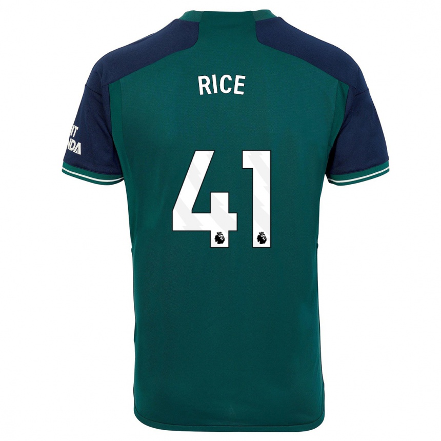 Kids Declan Rice #41 Green Third Jersey 2023/24 T-Shirt Canada