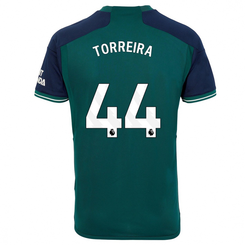 Kids Lucas Torreira #44 Green Third Jersey 2023/24 T-Shirt Canada