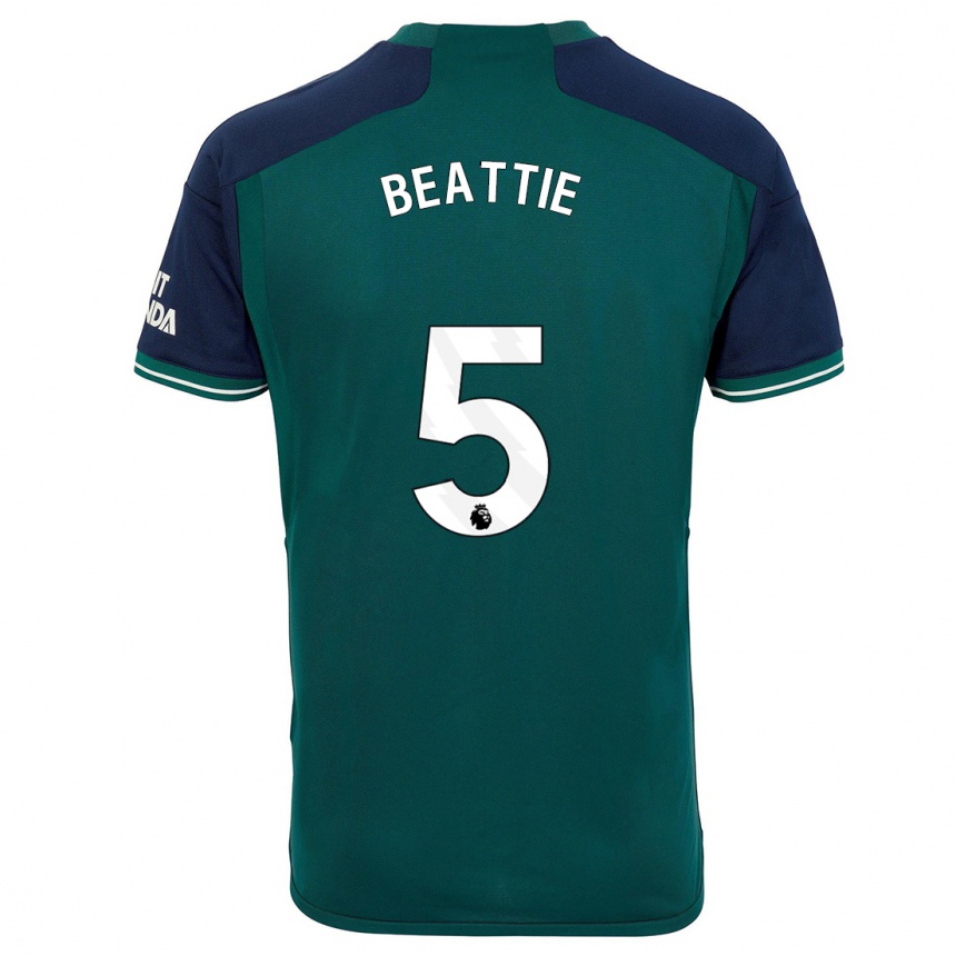 Kids Jen Beattie #5 Green Third Jersey 2023/24 T-Shirt Canada