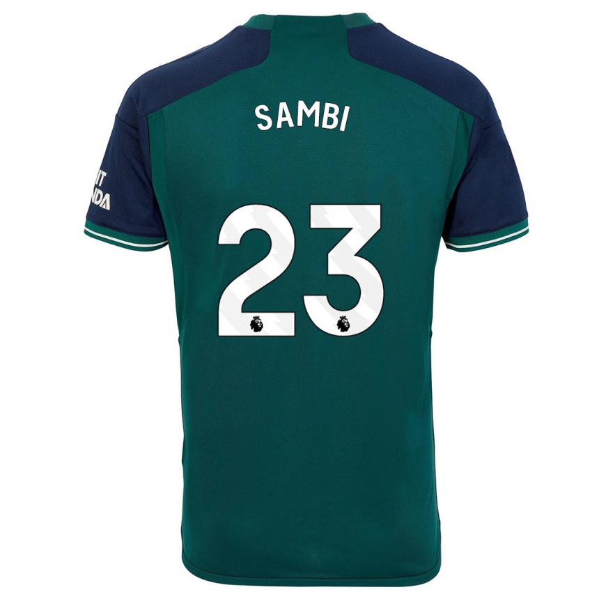 Kids Albert Sambi Lokonga #23 Green Third Jersey 2023/24 T-Shirt Canada