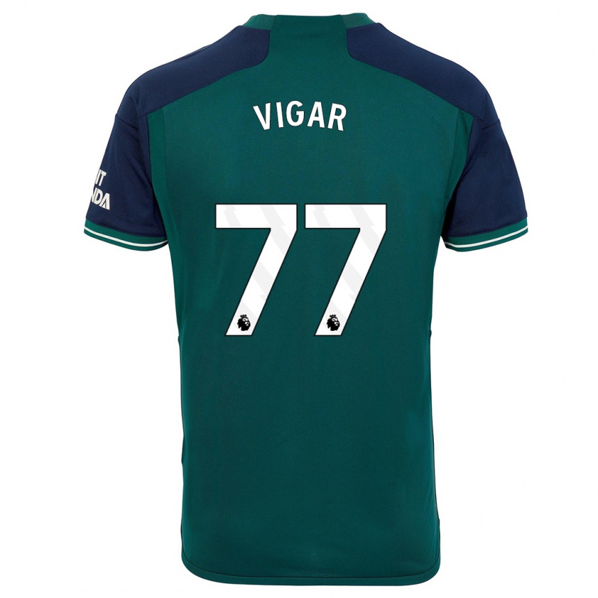 Kids Billy Vigar #77 Green Third Jersey 2023/24 T-Shirt Canada