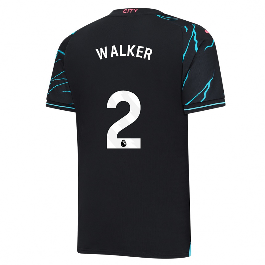 Kids Kyle Walker #2 Dark Blue Third Jersey 2023/24 T-Shirt Canada