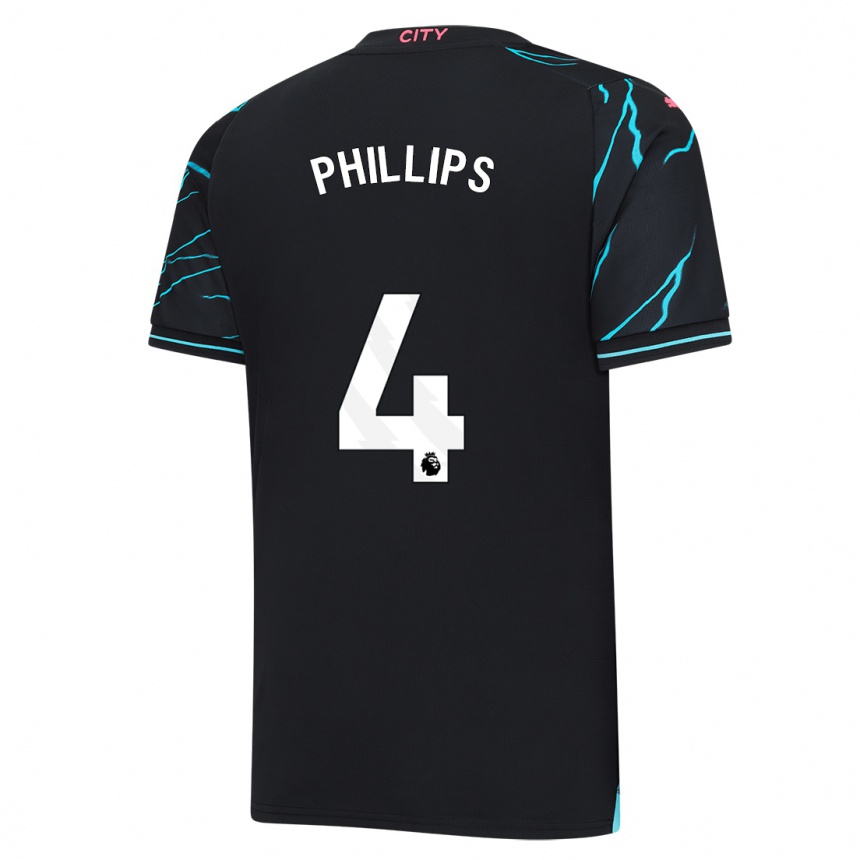 Kids  Kalvin Phillips #4 Dark Blue Third Jersey 2023/24 T-Shirt Canada