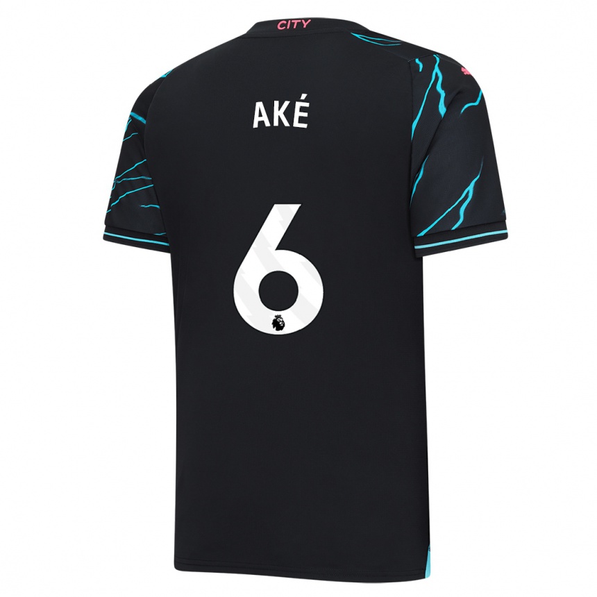 Kids  Nathan Ake #6 Dark Blue Third Jersey 2023/24 T-Shirt Canada