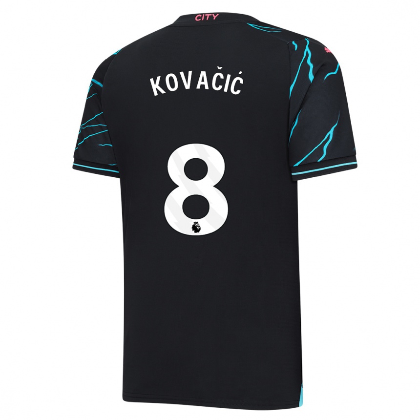 Kids Mateo Kovacic #8 Dark Blue Third Jersey 2023/24 T-Shirt Canada