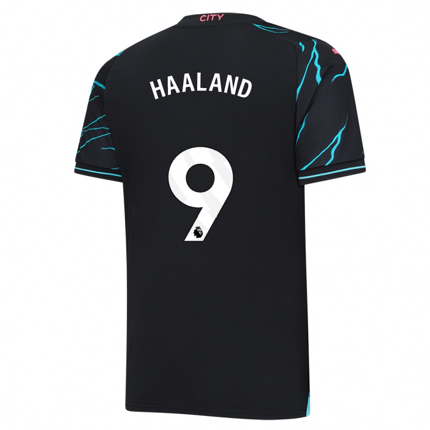 Enfant Football Maillot Erling Haaland #9 Bleu Foncé Troisieme 2023/24 Canada