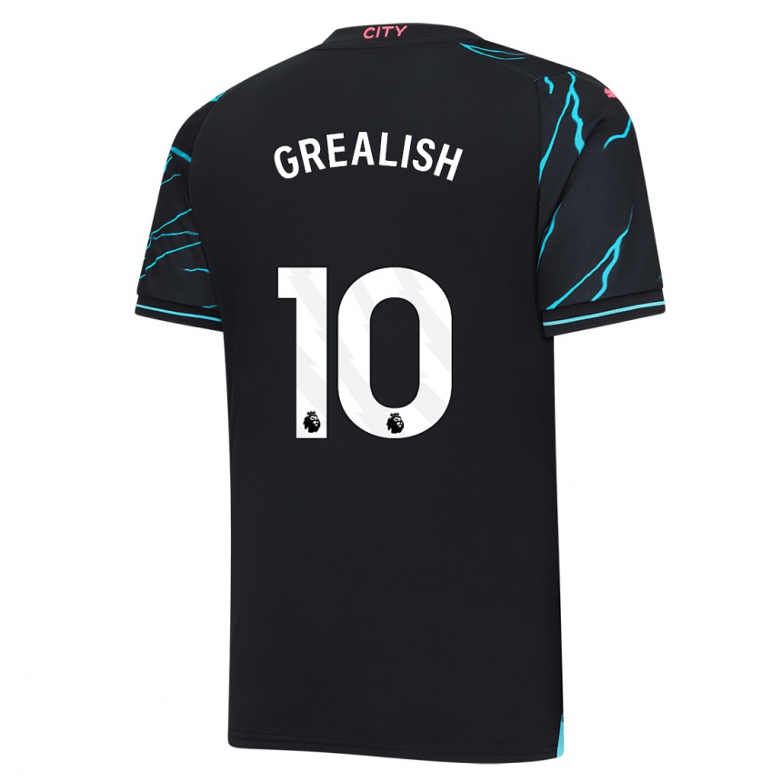 Kids Jack Grealish #10 Dark Blue Third Jersey 2023/24 T-Shirt Canada