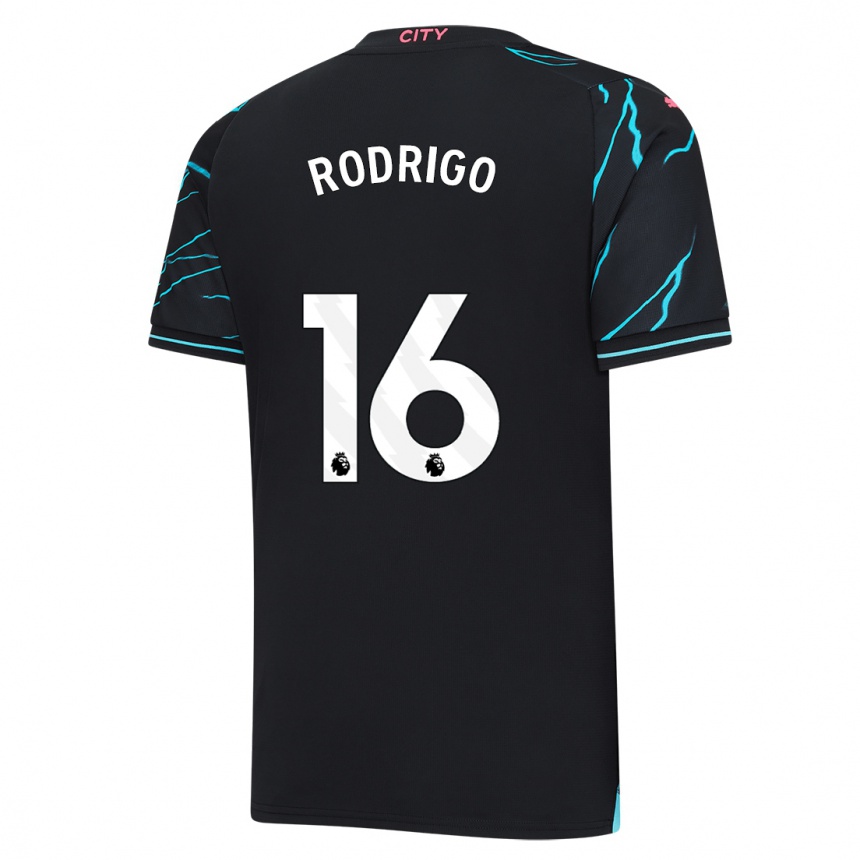 Enfant Football Maillot Rodrigo Hernandez #16 Bleu Foncé Troisieme 2023/24 Canada