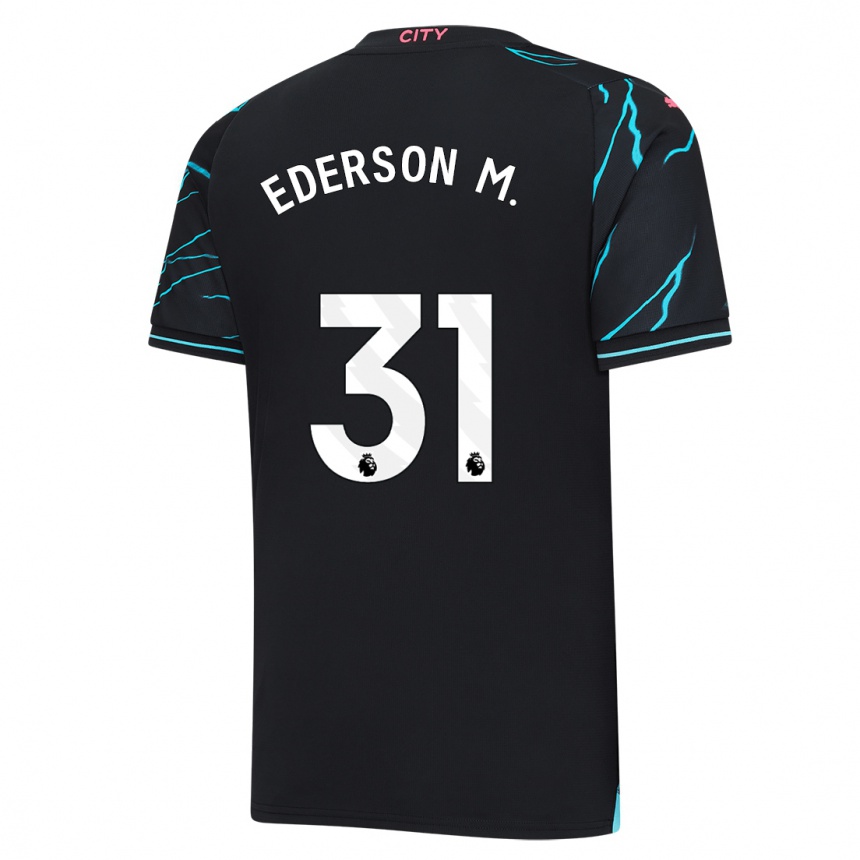 Kids  Ederson Moraes #31 Dark Blue Third Jersey 2023/24 T-Shirt Canada