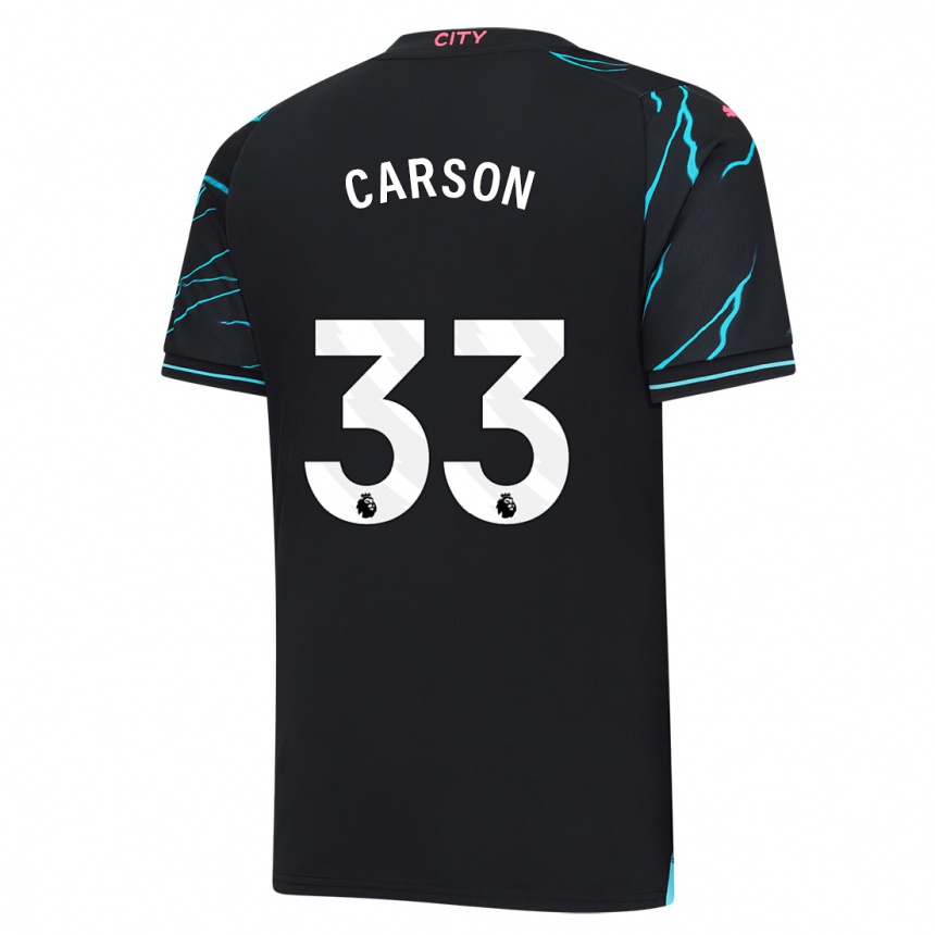 Enfant Football Maillot Scott Carson #33 Bleu Foncé Troisieme 2023/24 Canada