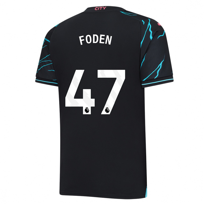 Kids  Phil Foden #47 Dark Blue Third Jersey 2023/24 T-Shirt Canada