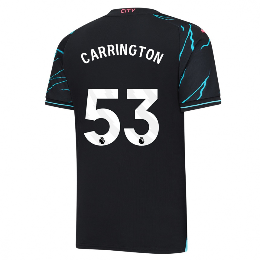 Kids  Ezra Carrington #53 Dark Blue Third Jersey 2023/24 T-Shirt Canada