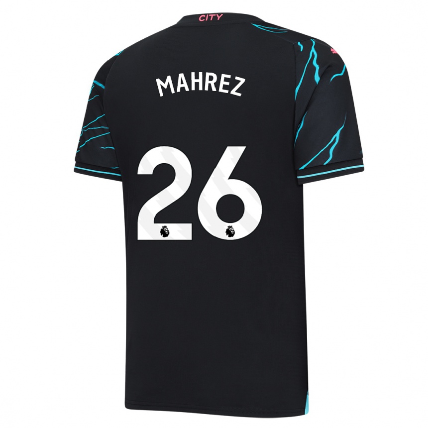 Kids  Riyad Mahrez #26 Dark Blue Third Jersey 2023/24 T-Shirt Canada