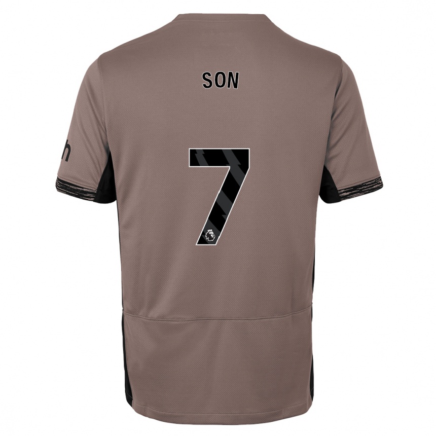 Kids  Heung-Min Son #7 Dark Beige Third Jersey 2023/24 T-Shirt Canada