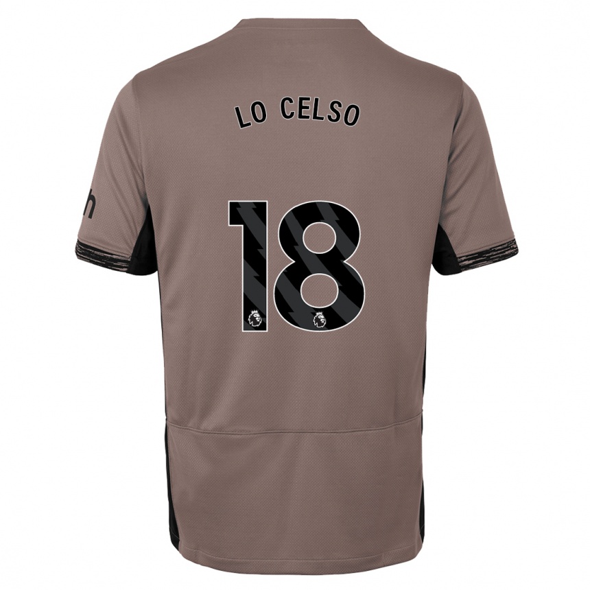 Kids  Giovani Lo Celso #18 Dark Beige Third Jersey 2023/24 T-Shirt Canada