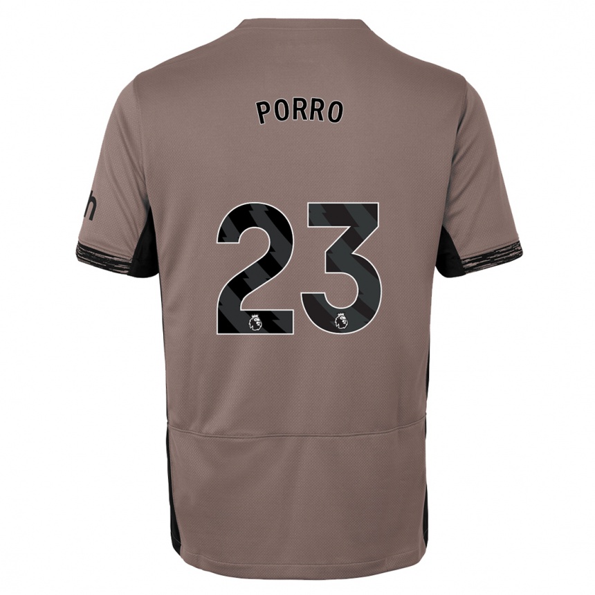 Enfant Football Maillot Pedro Porro #23 Beige Foncé Troisieme 2023/24 Canada