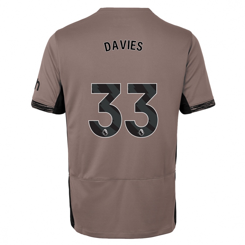 Kids Ben Davies #33 Dark Beige Third Jersey 2023/24 T-Shirt Canada