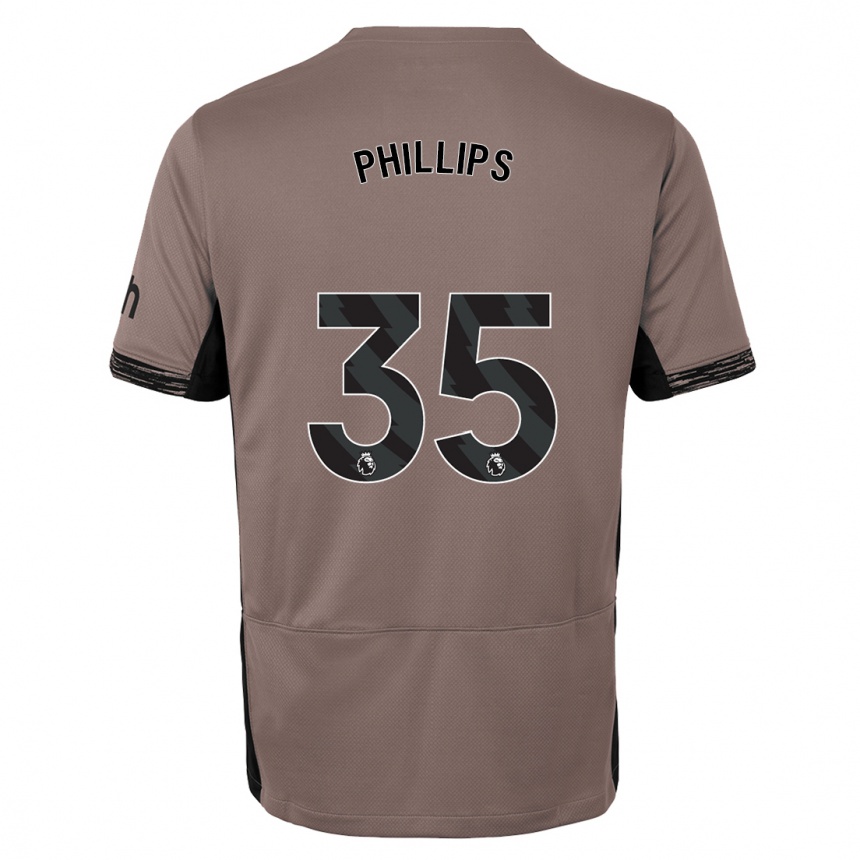 Kids Ashley Phillips #35 Dark Beige Third Jersey 2023/24 T-Shirt Canada