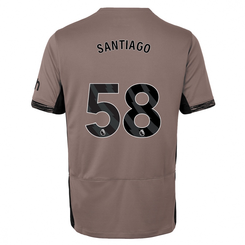 Kids  Yago Santiago #58 Dark Beige Third Jersey 2023/24 T-Shirt Canada