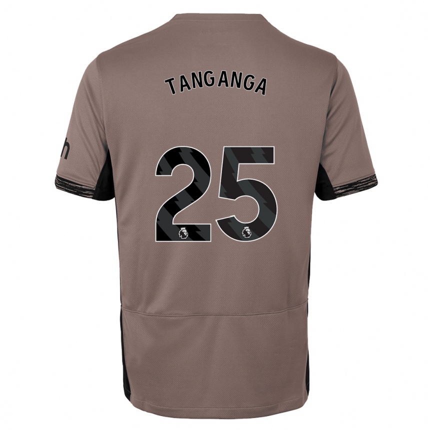 Kids  Japhet Tanganga #25 Dark Beige Third Jersey 2023/24 T-Shirt Canada