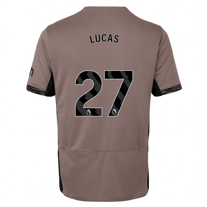 Enfant Football Maillot Lucas Moura #27 Beige Foncé Troisieme 2023/24 Canada