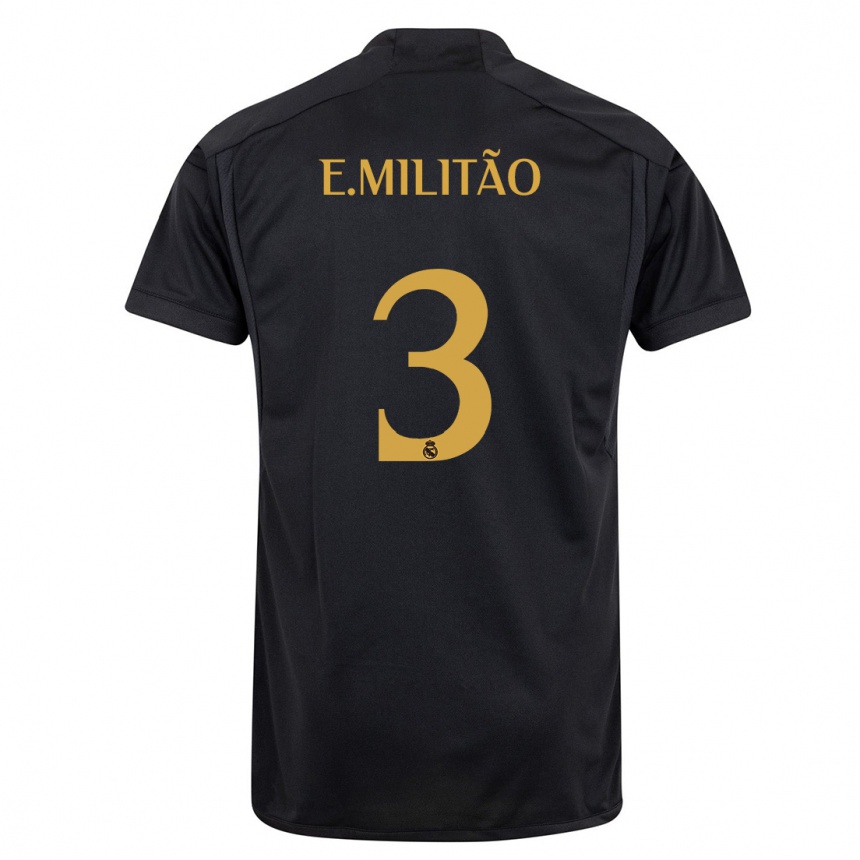 Enfant Football Maillot Eder Militao #3 Noir Troisieme 2023/24 Canada