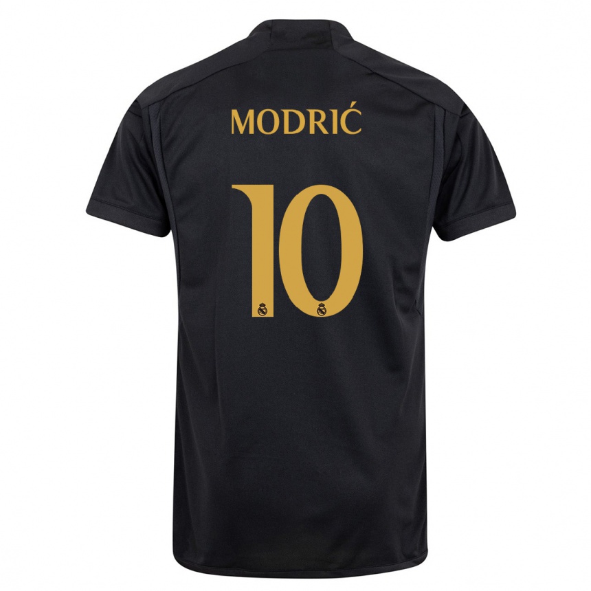 Kids Luka Modric #10 Black Third Jersey 2023/24 T-Shirt Canada