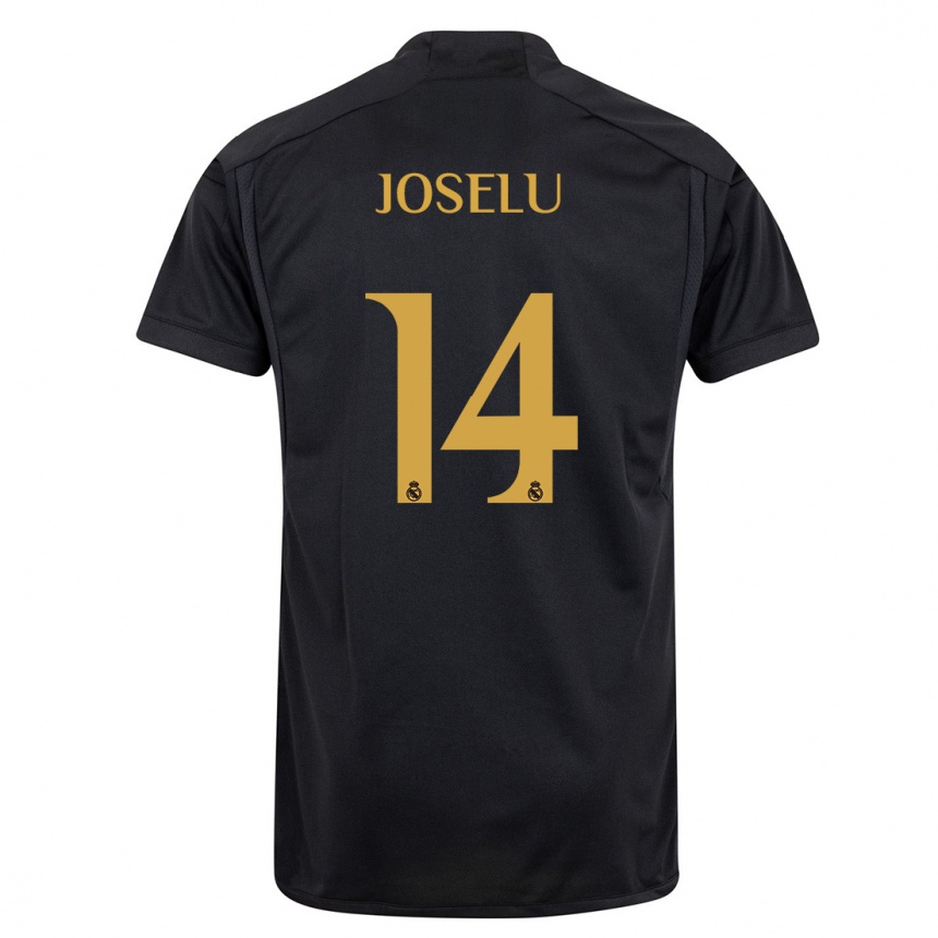 Kids Joselu #14 Black Third Jersey 2023/24 T-Shirt Canada