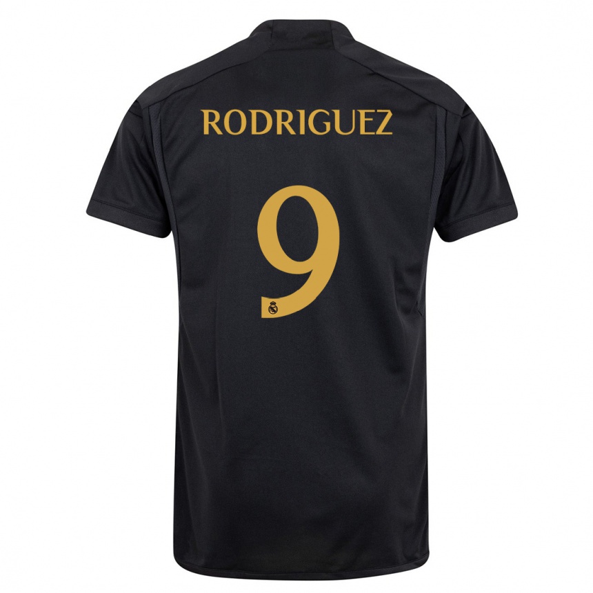 Enfant Football Maillot Alvaro Rodriguez #9 Noir Troisieme 2023/24 Canada