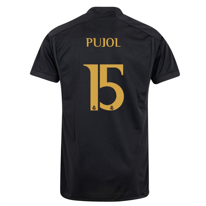 Kids Edgar Pujol #15 Black Third Jersey 2023/24 T-Shirt Canada