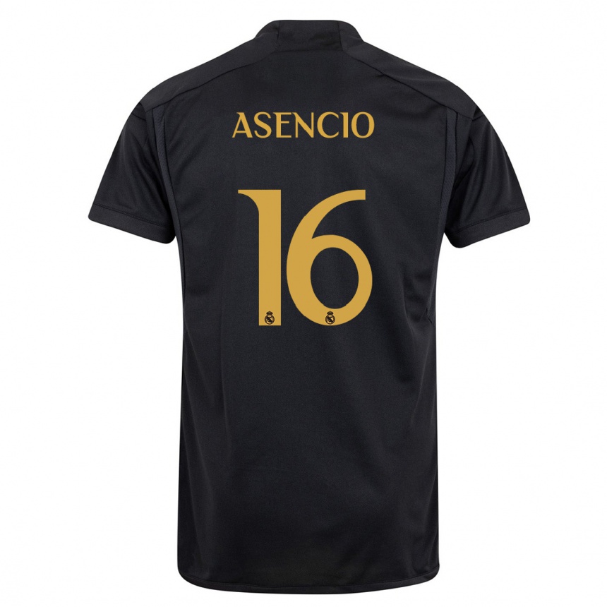 Enfant Football Maillot Raul Asencio #16 Noir Troisieme 2023/24 Canada