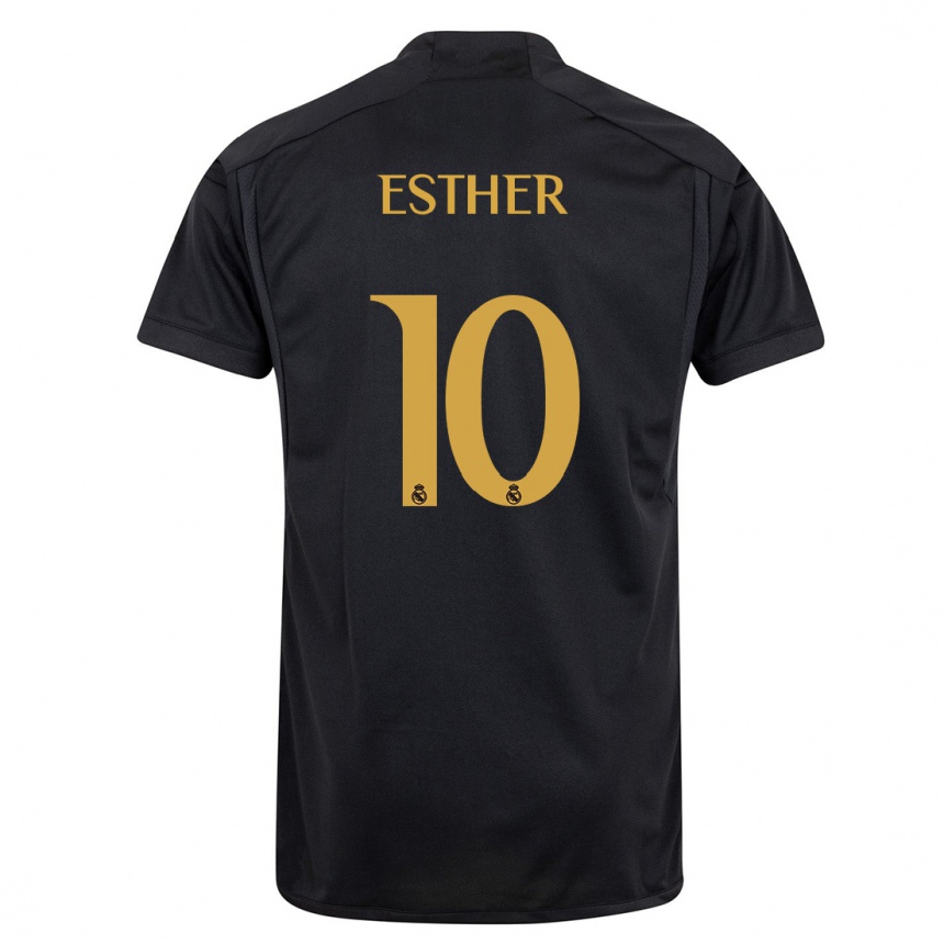 Kids  Esther Gonzalez #10 Black Third Jersey 2023/24 T-Shirt Canada