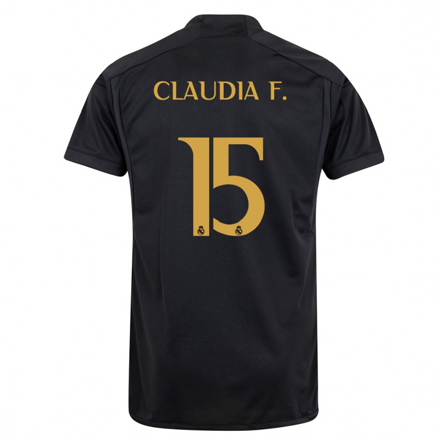 Kids  Claudia Florentino #15 Black Third Jersey 2023/24 T-Shirt Canada