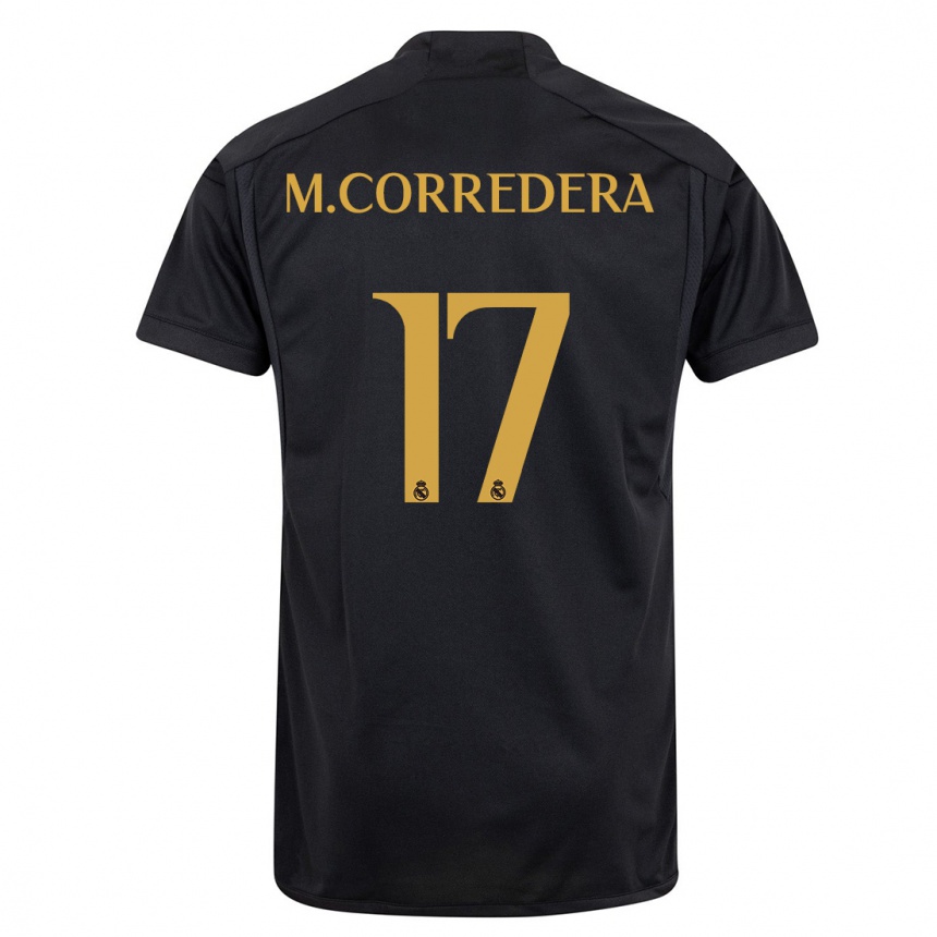 Kids Marta Corredera #17 Black Third Jersey 2023/24 T-Shirt Canada