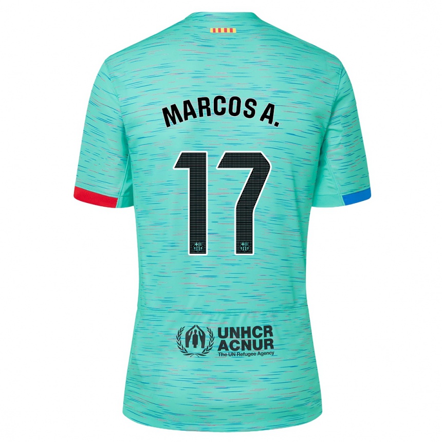 Kids Marcos Alonso #17 Light Aqua Third Jersey 2023/24 T-Shirt Canada