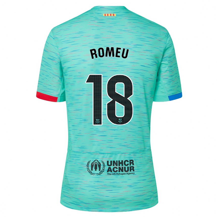 Kids  Oriol Romeu #18 Light Aqua Third Jersey 2023/24 T-Shirt Canada