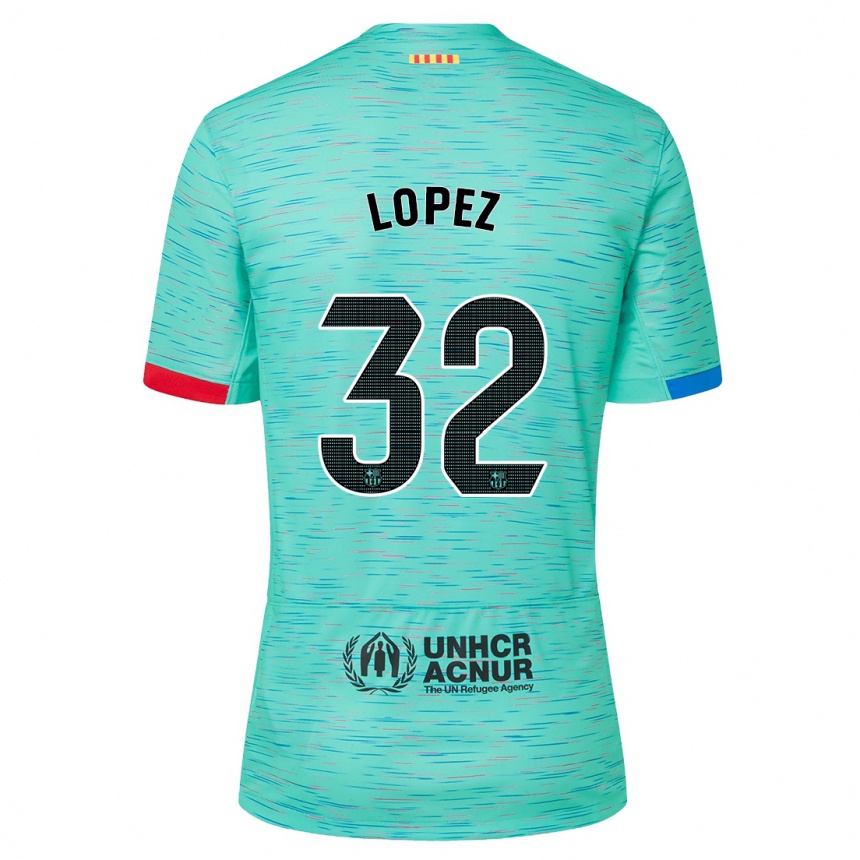 Kids  Fermin Lopez #32 Light Aqua Third Jersey 2023/24 T-Shirt Canada