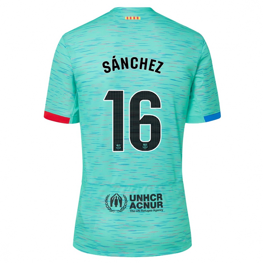 Kids  Edu Sánchez #16 Light Aqua Third Jersey 2023/24 T-Shirt Canada