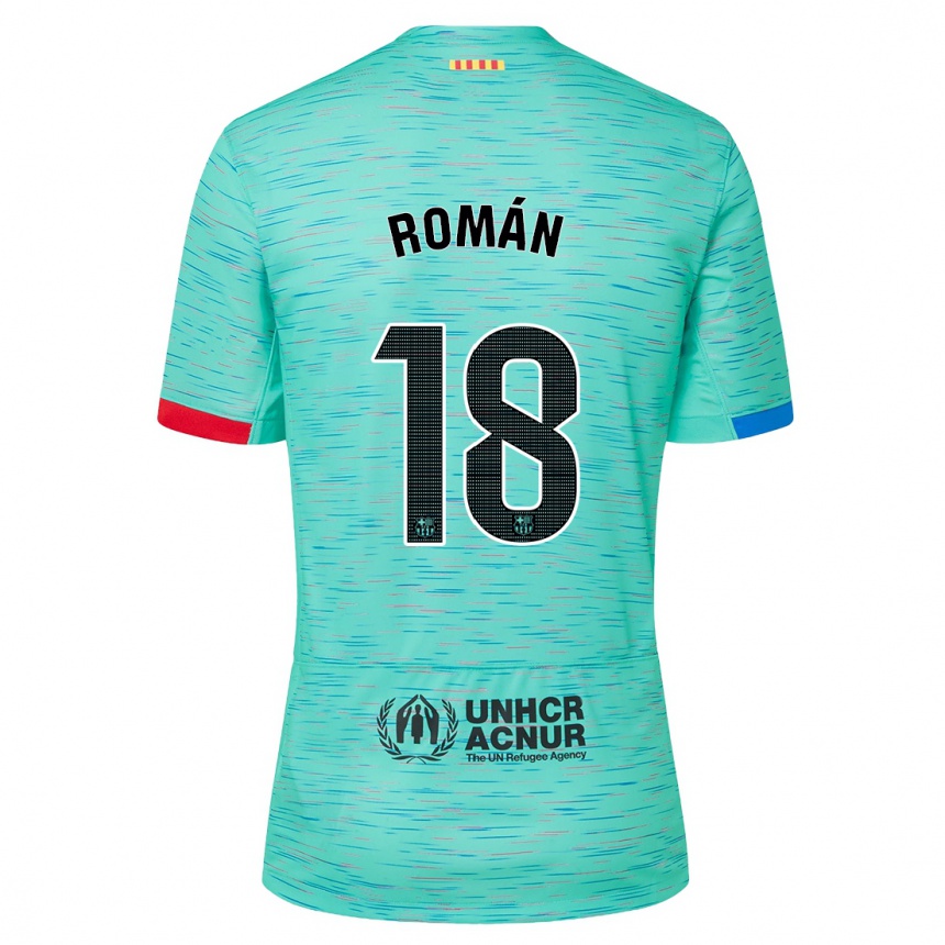 Enfant Football Maillot Pocho Román #18 Aqua Clair Troisieme 2023/24 Canada