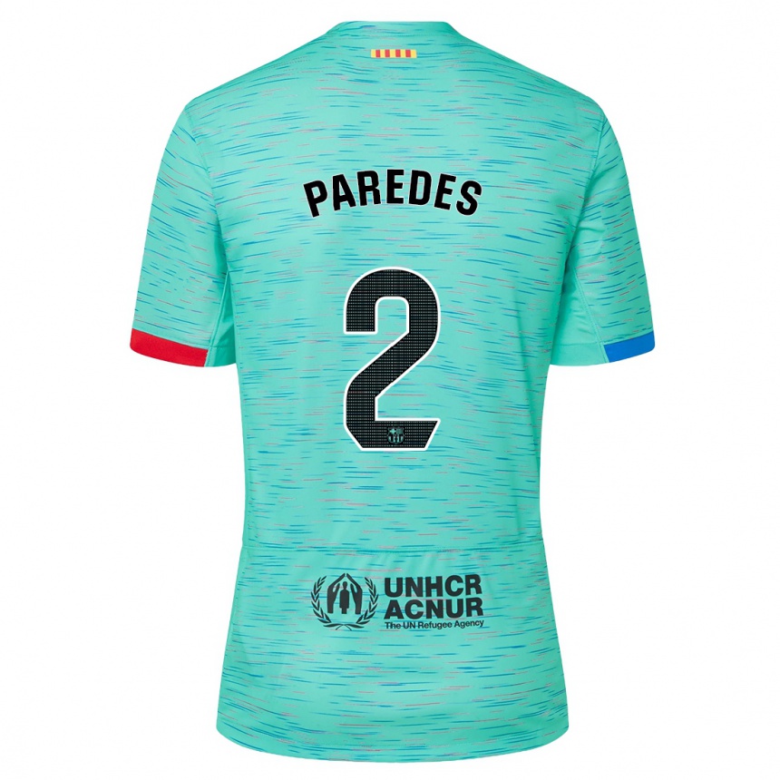 Enfant Football Maillot Irene Paredes #2 Aqua Clair Troisieme 2023/24 Canada