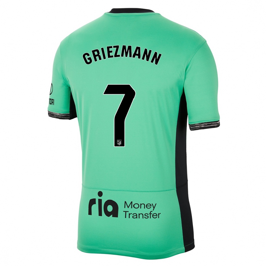 Kids Antoine Griezmann #7 Spring Green Third Jersey 2023/24 T-Shirt Canada