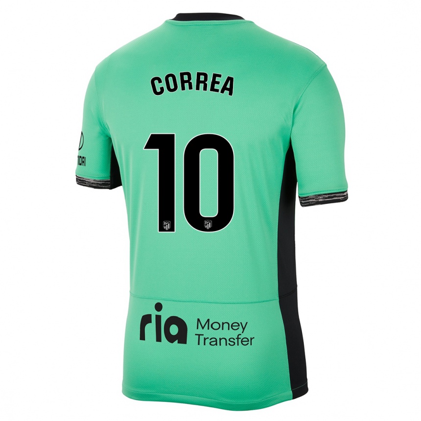 Kids  Angel Correa #10 Spring Green Third Jersey 2023/24 T-Shirt Canada