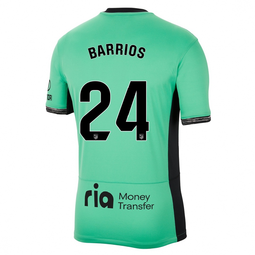 Kids Pablo Barrios #24 Spring Green Third Jersey 2023/24 T-Shirt Canada