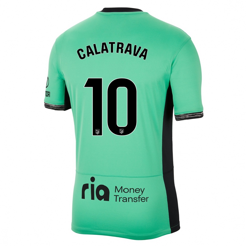 Kids  Álex Calatrava #10 Spring Green Third Jersey 2023/24 T-Shirt Canada