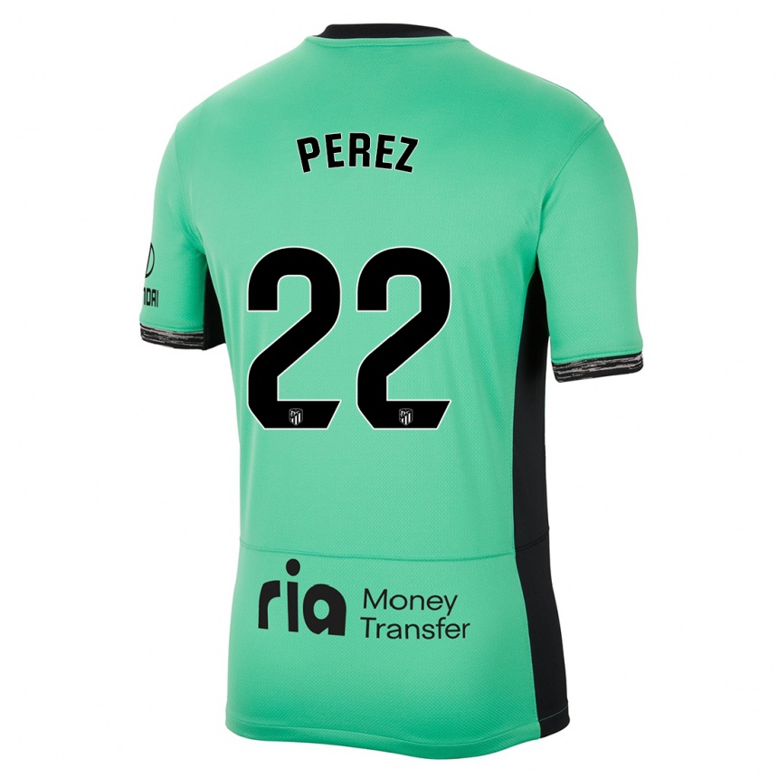 Kids  Pablo Pérez #22 Spring Green Third Jersey 2023/24 T-Shirt Canada