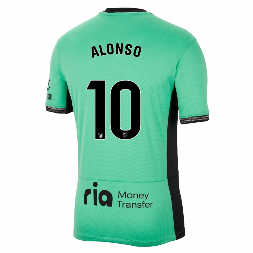 Kids Javi Alonso #10 Spring Green Third Jersey 2023/24 T-Shirt Canada