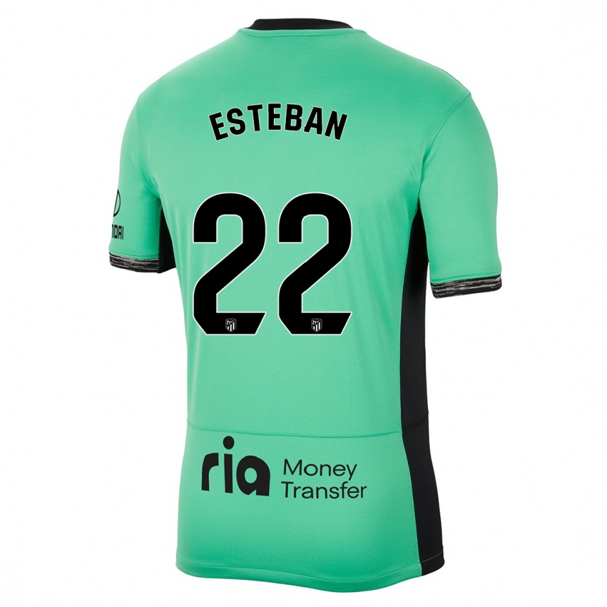 Kids Paco Esteban #22 Spring Green Third Jersey 2023/24 T-Shirt Canada