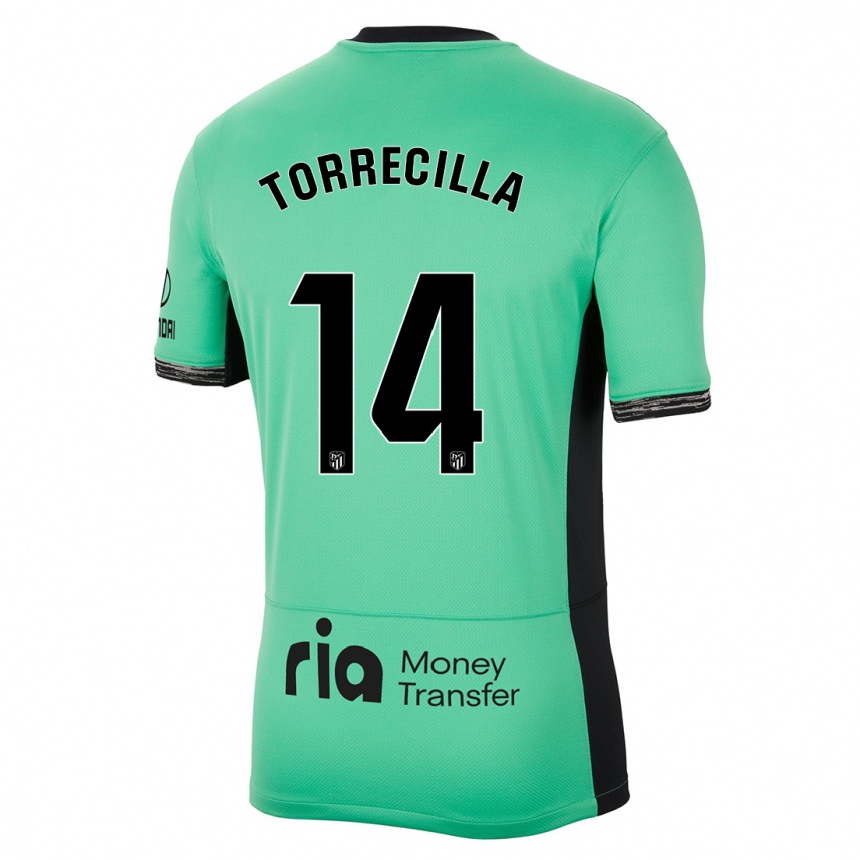 Kids  Virginia Torrecilla #14 Spring Green Third Jersey 2023/24 T-Shirt Canada